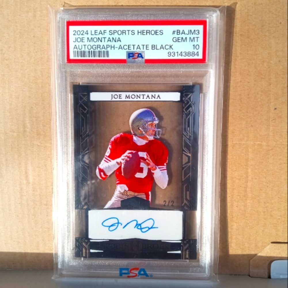 🏈🏆Joe Montana "Sports Heroes Auto - Acetate Black 2/2 Insert" Slab🏆🏈